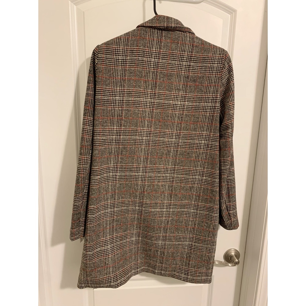 Plaid button up coat
